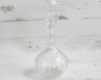 Vintage Decanter - Glass Bar ware Glassware Drink Brandy Whiskey Collection Tall Cut