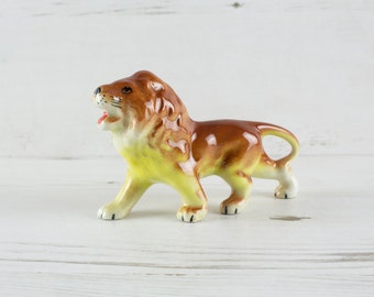Vintage Lion Figurine - Brown Animal Decorative Collectible