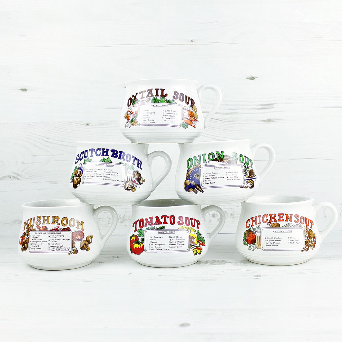 ONE Vintage soup cup oxtail scoth broth onion mushroom Etsy