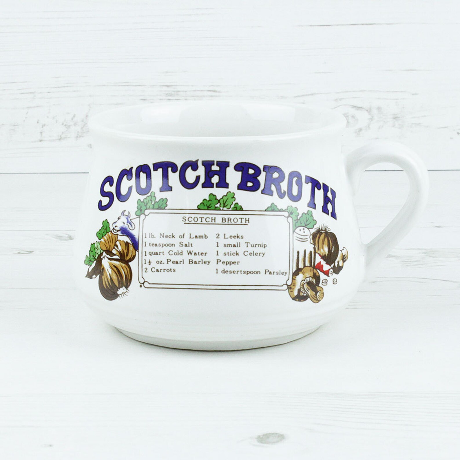 ONE Vintage soup cup oxtail scoth broth onion mushroom Etsy