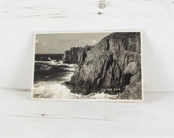 Vintage Lands End Postcard - Message Souvenir Cornwall Cliffs Scenery