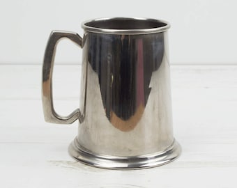 Vintage Silver Plated Tankard - Beer - One Pint - Drinking - Cup - Jug - Pub - Barware - Alcohol - Serving - Display