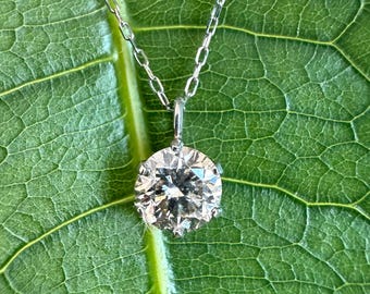Collier solitaire en platine et diamants naturels : pendentif délicat, bijoux de mariée, cadeaux pour elle, 0,30 carat