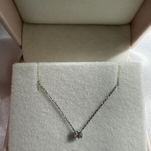 Collier solitaire diamant platine, pendentif diamant naturel délicat, bijoux de mariée, diamant flottant image 4