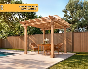 10x10 DIY  Pergola Plans PDF | Patio Pergola Blueprint | Garden Shade Structure