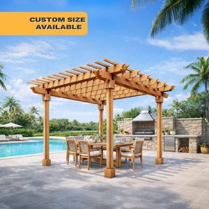DIY Garden Pergola Plans PDF | Wood Backyard Patio Pergola | IRC Permit Ready Blueprints | Instant Download | 10x10