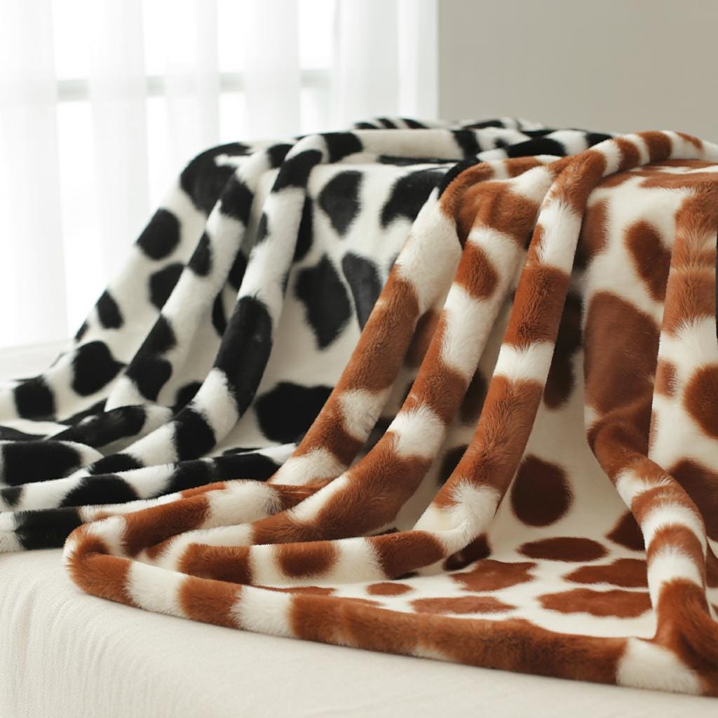 Tessuto in pelliccia sintetica Velboa con stampa animalier Big Tessuto in pelliccia sintetica Velboa con stampa animalier Big