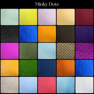 Minky Dot Fabric by the Yard - Soft Dimple Minky for Baby Blankets, Crafts, and Stuffed Toys - Smooth Minky Polka Dot Material