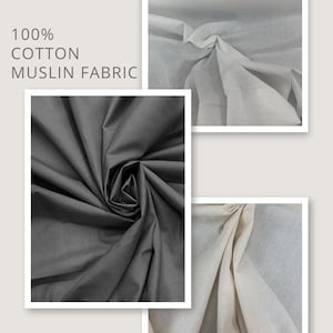 100% Cotton Muslin Fabric – 63&quot; Wide – Sold by the Yard – For Quilting, Embroidery, Backdrops, Drapes, and Apparel