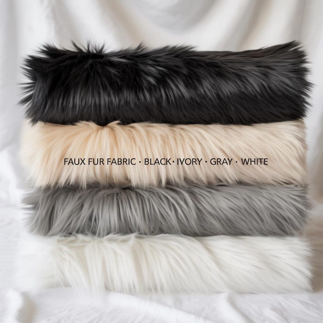 Faux Fur Fabric: Black, Ivory, Gray, White - Cosplay, Fursuits, Pet Play - Etsy