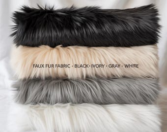 Faux Fur Fabric: Black, Ivory, Gray, White - Cosplay, Fursuits, Pet Play