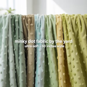 Minky Dot Fabric by the Yard – Ultra-Soft Plush Dimple Fabric | 60” Wide | Multiple Green Shades for Baby Blankets & Sewing
