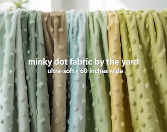 Minky Dot Fabric by the Yard – Ultra-Soft Plush Dimple Fabric | 60” Wide | Multiple Green Shades for Baby Blankets & Sewing