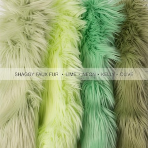 Tessuto Pelliccia Sintetica Verde Lime CRS | Pelo 20mm, 150x100 Cm Per Peluche E Costumi