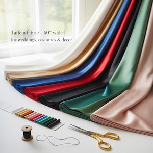 Taffeta Fabric 60&quot; Wide – Crisp, Shiny Fabric for Gowns, Crafts, Drapes & Decor