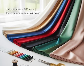 Taffeta Fabric 60" Wide – Crisp, Shiny Fabric for Gowns, Crafts, Drapes & Decor