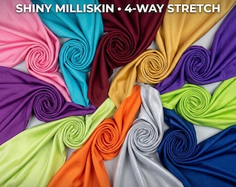 Tejido de nailon y elastano brillante: Milliskin elástico en 4 direcciones - Material para danza y vestuario