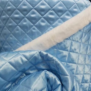 Tela acolchada cortada a medida, tela de forro acolchada de poliéster de 60 pulgadas de ancho, tela preacolchada para chaquetas, chalecos, abrigos y mantas abrigadas. Baby Blue