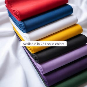 Solid Color Cotton Polyester Broadcloth – 60” Wide Fabric by the Yard for Sewing, Crafts, Bedding & Uniforms