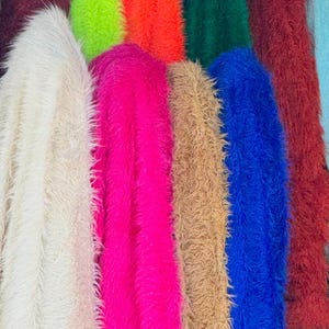 Premium Long Pile Faux Fur Fabric – Soft, Realistic & Fluffy – Multiple Colors Available by the Yard