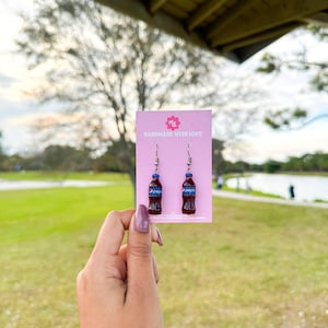 Resin Pepsi Bottle Earrings: Retro Soda Pop Statement Jewelry