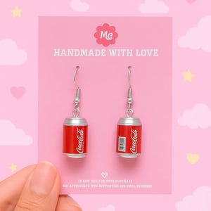 Coca-Cola Can Earrings: Fun Resin Soda Pop Jewelry