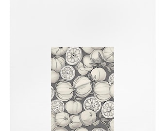 Paño de cocina con estampado floral cítrico