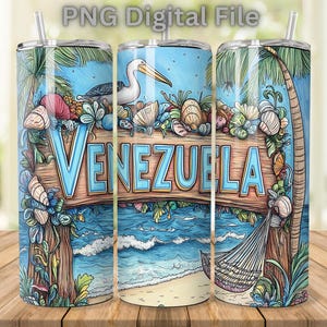 Venezuela Tumbler Wrap 20 oz, Venezuela Flag Tumbler PNG, Patriotic Skinny Tumbler Design for Independence Day Gifts, Digital Download