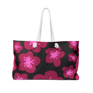 Chic Floral Weekender Bag, Travel Tote, Beach Bag, Weekender Tote, Overnight Bag, Stylish Travel Accessory