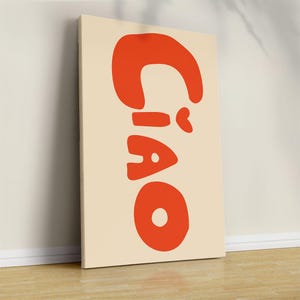 Ciao Bella Italian Quote Print: Mid-Century Modern Canvas Wall Art