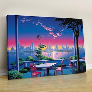 Hiroshi Nagai Framed Canvas Print: Japanese Retro Wall Art - Etsy