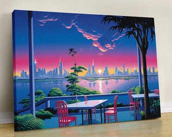 Hiroshi Nagai Framed Canvas Print: Japanese Retro Wall Art - Etsy