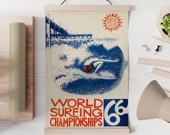 Malibu Surf Poster Kunstdruck, Vintage Wellen, Küsten Dekor