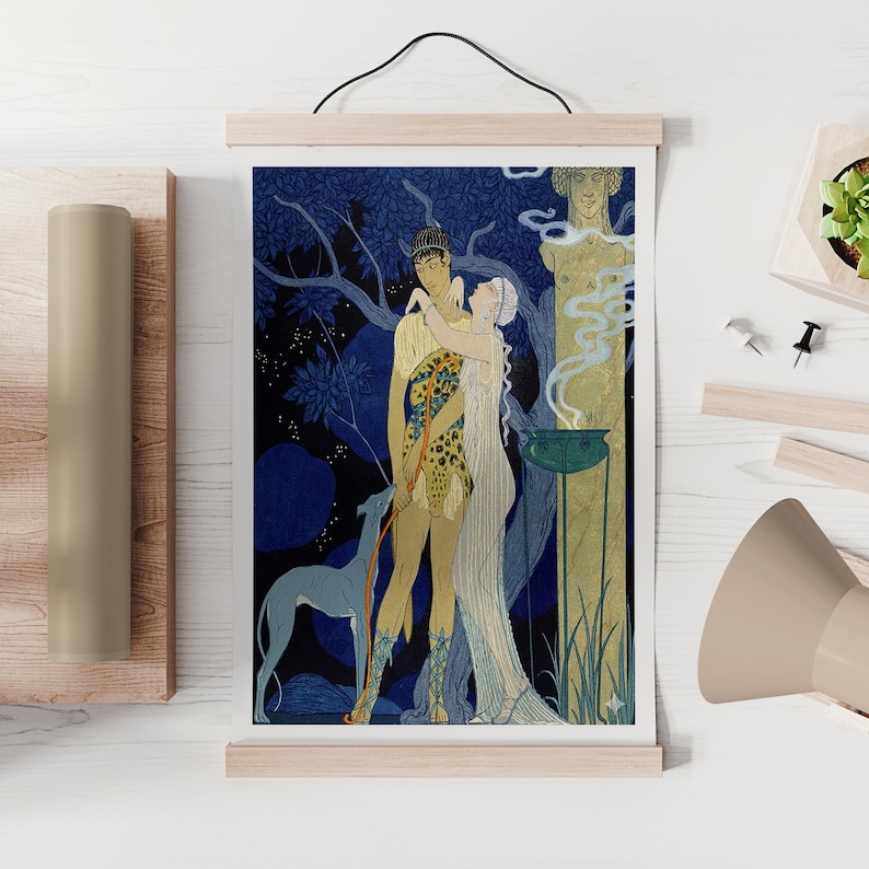 Georges Barbier "Lovers" Art Print, Sapphic Vintage Poster image 3