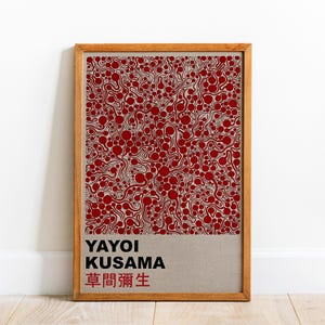 Yayoi Kusama Fuji Canvas Print: Japanese Red Landscape Art