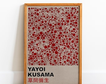 Yayoi Kusama Fuji Canvas Print: Japanese Red Landscape Art