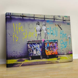 Banksy Artwork, Framed Wall Art, Office Decor, Dream Big Graffiti, Living Room Wall Art, Graffiti Boy Poster, Wall Art Personalized Gift