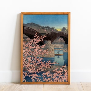 Hasui Kawase Kintai Bridge Print: Vintage Japanese Woodblock Art