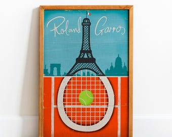 Roland Garros Tennis Poster: Vintage French Open Art Print