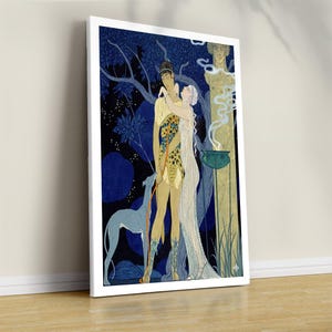 Georges Barbier "Lovers" Art Print, Sapphic Vintage Poster image 2