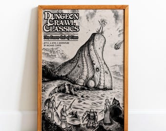 Black and White Dungeon Crawler Canvas Poster: Ready to Hang