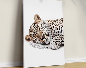 Retro Neutral Leopard Poster, Fashion Leopard Wall Art, Trendy Leopard Print, Aesthetic Dorm & Apartment Decor