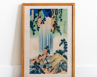 Blue Waves Japandi Canvas Print: Japanese Wabi Sabi Wall Art