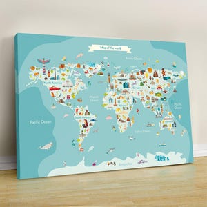 Neutrale edukative Weltkarte, Boho Kinder Wandkunst, Kinder Weltkarte, Krankenschwester Dekor Reise-Druck, Weltkarte Wohnkultur
