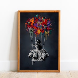 Banksy Balloon Canvas, Balloon Poster, Banksy Art, Wall Art Canvas Design, Ready To Hang Decoration