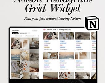 Notion Instagram Grid Planner Widget | Content Calendar | Feed Preview | Social Media Planner for Content Creators