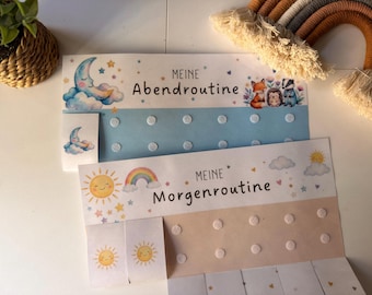 Morgenroutine & Abendroutine Kinder | Sonne und Mond Boho Routineplaner mit 72 Karten | Montessori Tagesplan | Vorlage zum Ausdrucken
