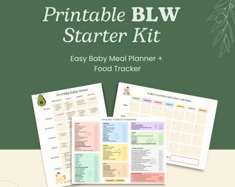 Baby Led Weaning Printable Pack | BLW Food Introduction Calendar + Baby Meal Planner + Safety Checklist | Editable in Canva