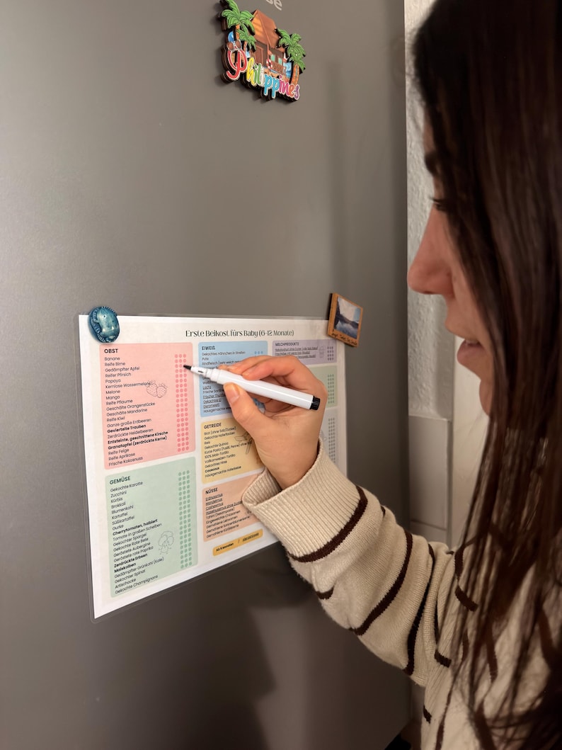 BLW Erste Lebensmittel Liste auf Deutsch| Baby Led Weaning Ernährungstabelle 6–12 Monate | Printable PDF | Editierbar in Canva imagen 6