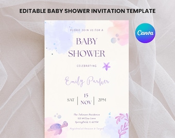 Editable Baby Shower Invitation Template | Digital Download | CanvaTemplate | Printable A6 & Phone Size | Instant Access